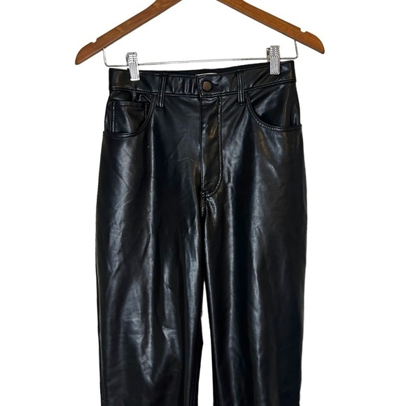 Abercrombie & Fitch Curve Love Vegan Leather Ankle Straight Pant - Picture 8 of 15